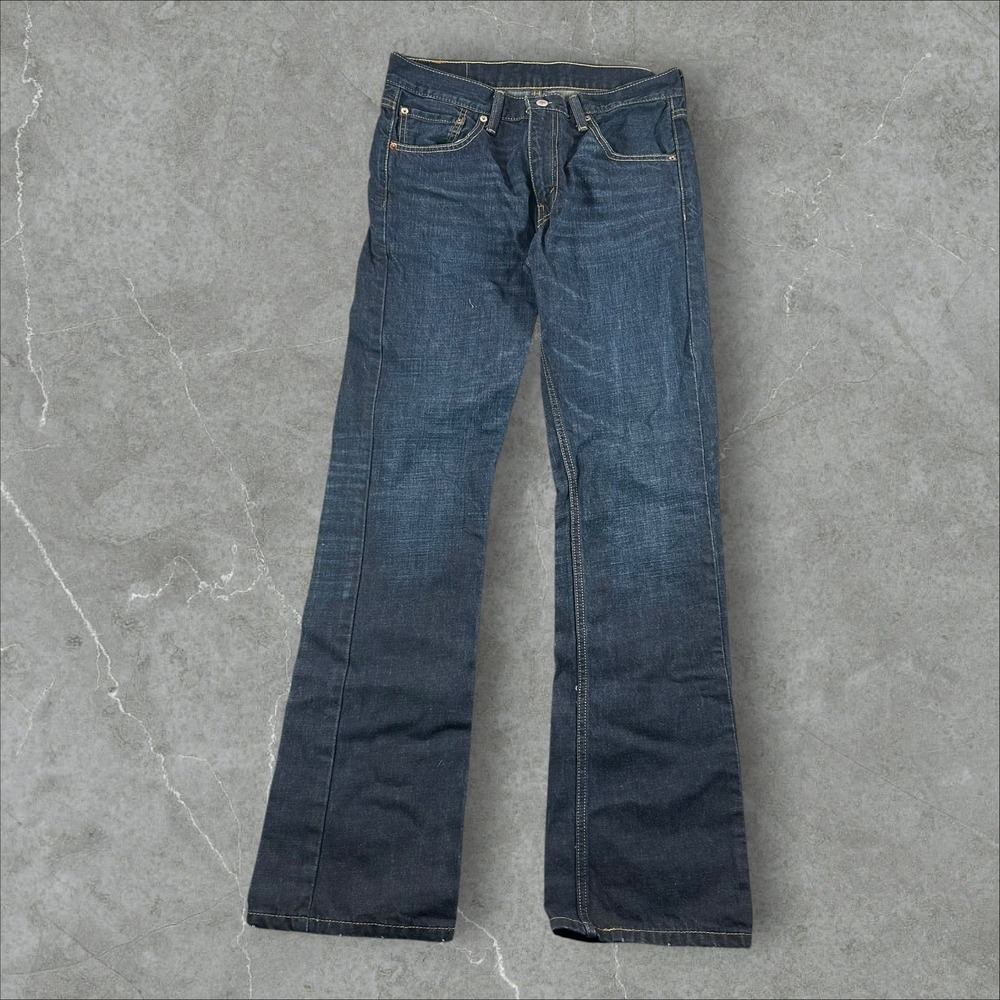 Levi's 527 Slim Bootcut Jeans Mens 32x34 Dark Indigo Blue Denim Pants Y2K Grunge